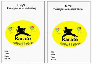 Karate Birthday Invitations Free Printable 9 Best Images Of Karate Birthday Invitations Printable