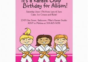 Karate Birthday Party Invitations Girls Karate themed Birthday Party Invitations Zazzle