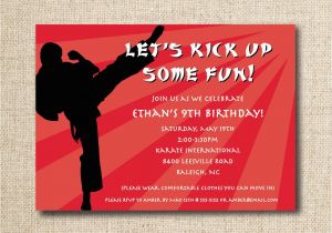 Karate Birthday Party Invitations Karate Birthday Party Invitation Custom Printable File