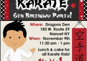 Karate Birthday Party Invitations Karate Birthday Party Invitation Customized