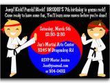 Karate Birthday Party Invitations Karate Birthday Party Invitations Cimvitation