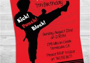 Karate Birthday Party Invitations Karate Printable Birthday Party Invitation by Candles