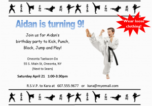 Karate Kid Birthday Invitations Karate Birthday Invitations for Kids Bagvania Free