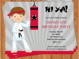 Karate Kid Birthday Invitations Karate Invitation Kids Birthday Printable by Bellachicards