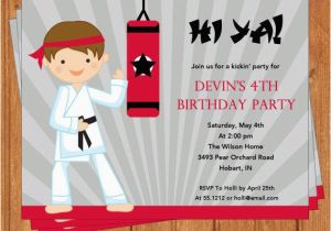 Karate Kid Birthday Invitations Karate Invitation Kids Birthday Printable by Bellachicards