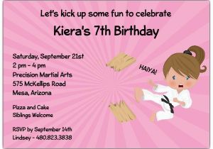 Karate Kid Birthday Invitations Karate Kid Girl Invitations Paperstyle