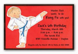 Karate Kid Birthday Invitations Kung Fu Karate Birthday Invitations Paperstyle