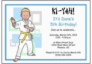 Karate Kid Birthday Invitations Martial Arts or Karate Kid Birthday Party Invitation Boy