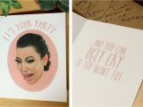 Kardashian Birthday Card Kim Kardashian Ugly Cry Crying Humor Greeting Card