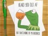 Kermit the Frog Birthday Meme Funny Birthday Card Kermit the Frog Kermit by Yeaohgreetings