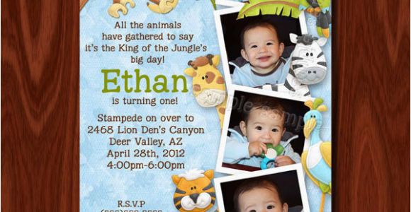 King Of the Jungle Birthday Invitations King Of the Jungle Photo Birthday Invitation and Thank You