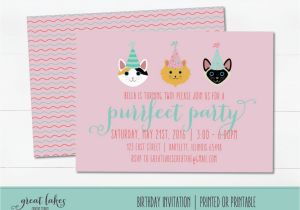 Kitten Birthday Party Invitations Cat Birthday Invitation Kitten Birthday Party Kitty Party