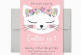 Kitten Birthday Party Invitations Cat Birthday Party Invitation Kitten Cat Birthday Girl