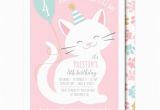 Kitten Birthday Party Invitations Cat Invitation Pink Cat Birthday Party Printable or Printed