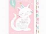 Kitten Birthday Party Invitations Cat Invitation Pink Cat Birthday Party Printable or Printed