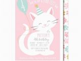 Kitten Birthday Party Invitations Cat Invitation Pink Cat Birthday Party Printable or Printed