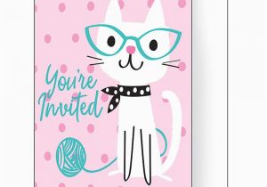 Kitten Birthday Party Invitations Cat Party Invitations W Envelopes 8 Pack Discount