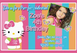 Kitten Birthday Party Invitations Hello Kitty Rainbow Birthday Invitations