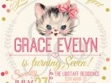 Kitten Birthday Party Invitations Kitty Cat Birthday Party Invitation Little Girls Invite