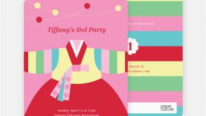 Korean First Birthday Invitations Korean Dol First Birthday Invitations Paper Culture