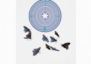 Labyrinth Birthday Card Labyrinth with butterflies Greeting Card Zazzle