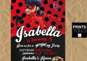 Ladybug Birthday Invites Miraculous Ladybug Invitation Digital Printable Invite