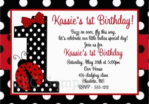 Ladybug Invites Birthday Ladybug Birthday Invitation 1st Birthday Ladybug by