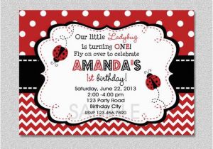 Ladybug Invites Birthday Ladybug Birthday Invitation Red Ladybug Invitation Ladybug