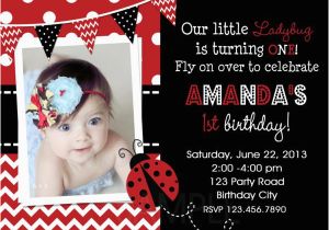 Ladybug Invites Birthday Printable Birthday Party Invitations 1st Birthday