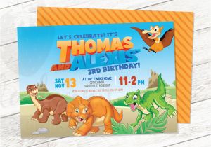 Land before Time Birthday Invitations Land before Time Dinosaur Invitation Twin Birthday Boy