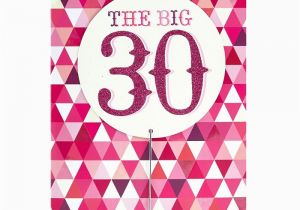 Large 30th Birthday Card 30th Birthday Card Big 30 In Pink