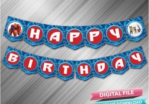 Large Happy Birthday Banners Big Hero Happy Birthday Banner Instant Download