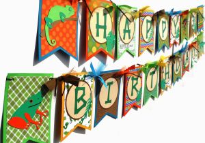 Large Happy Birthday Banners Reptile Party Happy Birthday Banner Flag Style Large In Bright
