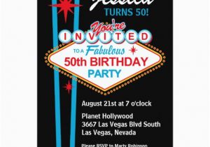 Las Vegas themed Birthday Cards Las Vegas 50th Birthday Party Invitation Zazzle