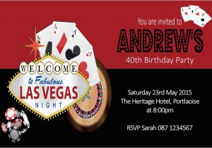 Las Vegas themed Birthday Cards Personalised Las Vegas Casino themed Invitation