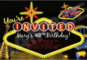 Las Vegas themed Birthday Cards Vegas themed Birthday Party Invitations Printable File