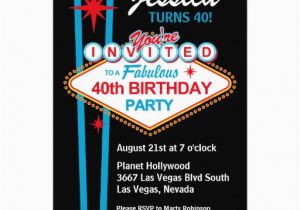 Las Vegas themed Birthday Invitations Las Vegas 40th Birthday Party Invitation 5 Quot X 7