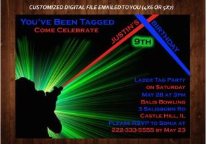 Laser Tag Birthday Invites Laser Tag themed Birthday Party Invitation Laser Tag Custom