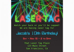 Laser Tag Birthday Invites Neon Words Laser Tag Birthday Party Invitations Zazzle