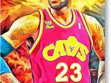 Lebron James Birthday Card Lebron James Basketball Art Portrait Painting Painting by