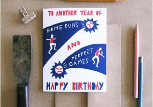 Left Field Birthday Cards Left Field Cards Letterpress Baseball Cards Postcard Size