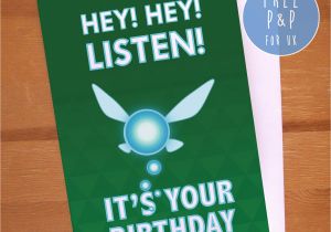 Legend Of Zelda Birthday Card Items Similar to Legend Of Zelda Navi 39 Hey Listen 39 Geeky