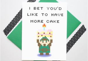 Legend Of Zelda Birthday Card Legend Of Zelda 8bit Retro Link Birthday Card