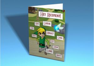 Legend Of Zelda Birthday Card Legend Of Zelda Greeting Card Navi Custom Printable Etsy