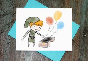 Legend Of Zelda Birthday Card Legend Of Zelda toon Link Birthday Card by Turtlessoup On Etsy