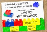 Lego Birthday Invitation Wording Building Brick Invitation Boy or Girl Printable