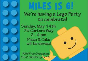 Lego Birthday Invitation Wording Lego Personalized Birthday Party Invitations