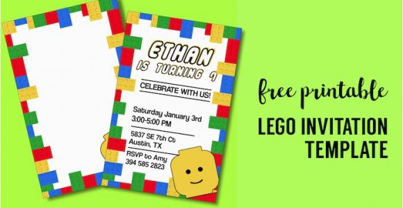 Lego Birthday Invitations Online Free Printable Lego Birthday Party Invitation Template