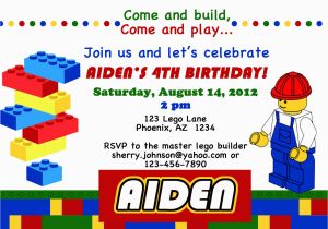 Lego Birthday Invitations Online Lego themed Birthday Party Invitations Dolanpedia