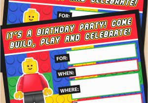 Lego Birthday Party Invitations Online Free Printable Lego Building Blocks Birthday Invitation